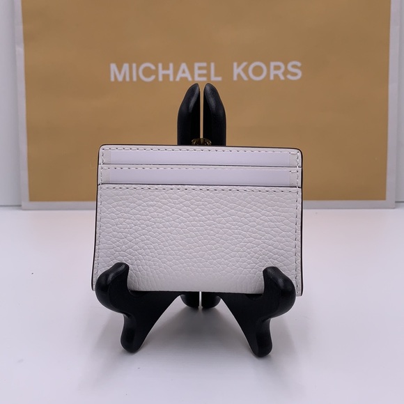 MICHAEL KORS Reed Large Pebbled Leather Card Holder Case Optic White NWT - Picture 3 of 9